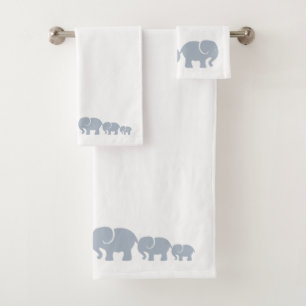 Grey Elephant Bathroom Towel Set