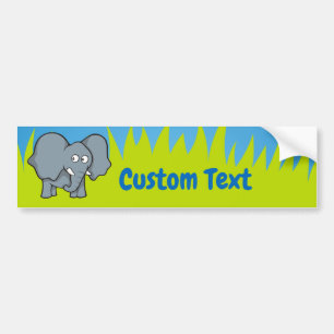 Grey elephant cartoon bumper sticker