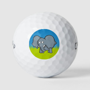 Grey elephant cartoon golf balls
