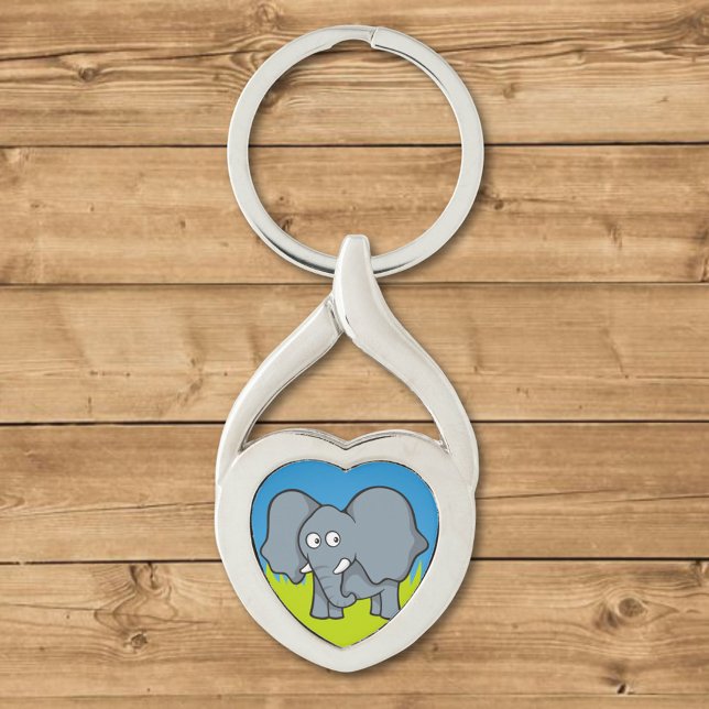 Grey elephant cartoon key ring (Creator Uploaded)
