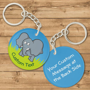 Grey Elephant Cartoon Keychain
