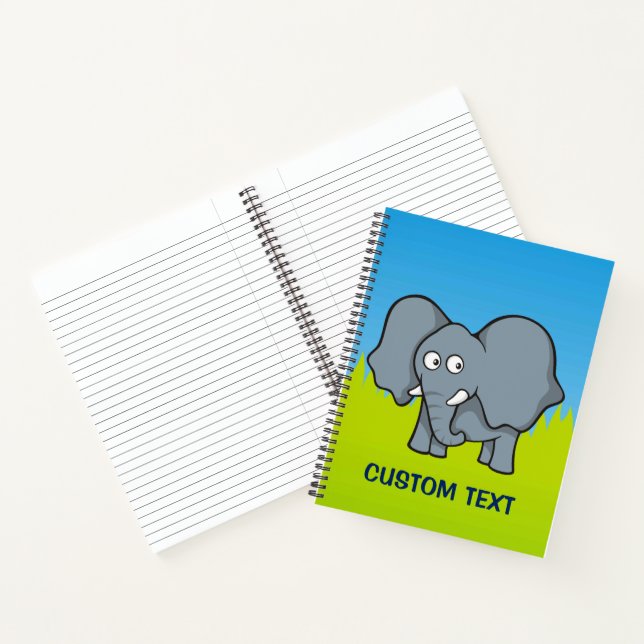 Grey Elephant Cartoon Notebook (Inside)