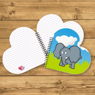 Grey Elephant Cartoon Notebook