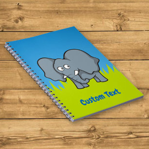 Grey elephant cartoon notebook