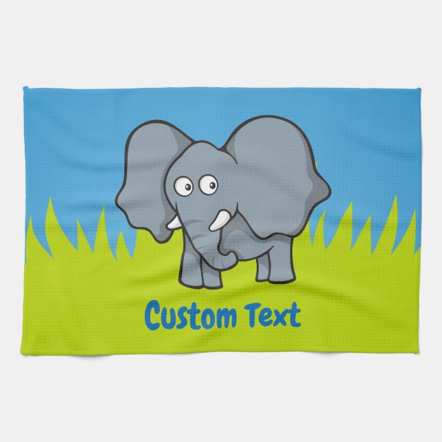 Grey elephant cartoon towel (Horizontal)