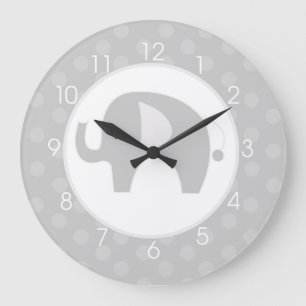 Grey Elephant Clock