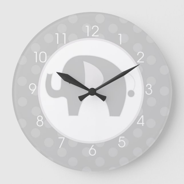 Grey Elephant Clock (Front)