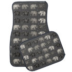Grey Elephant Print Car Mats