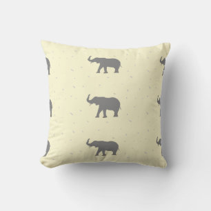 Grey elephant silhouette cushion