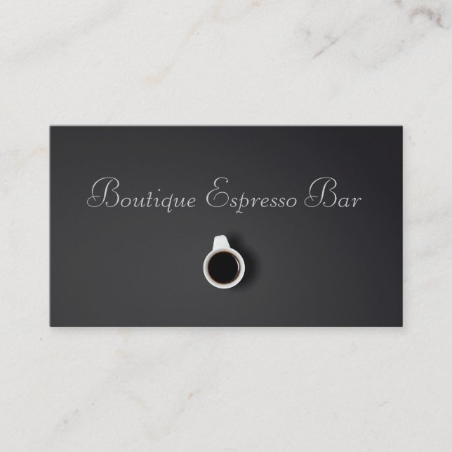 Grey Espresso Bar Coffee Shop - Business Card (Front)