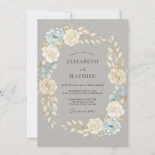 Grey Ethereal Winter Wedding Invitation