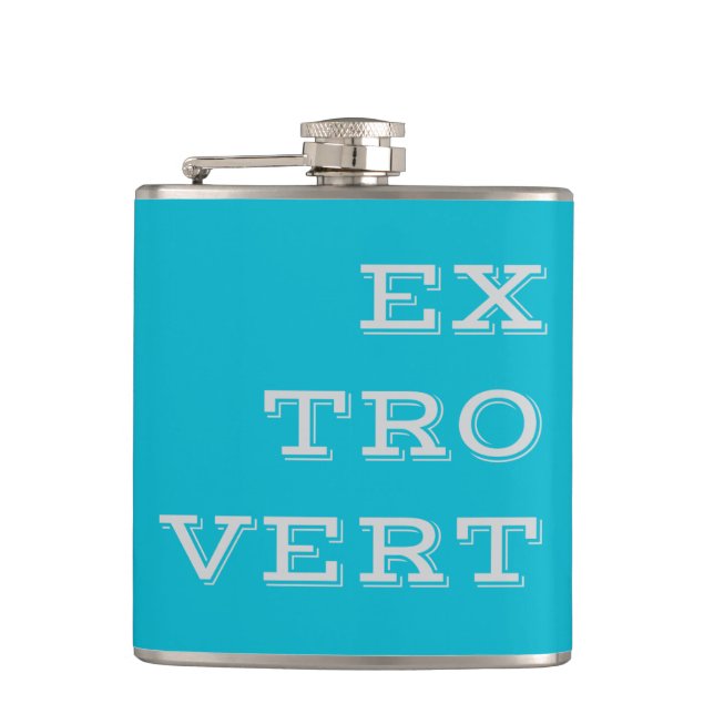 Grey Extrovert Wrapped Vinyl Flask (Front)