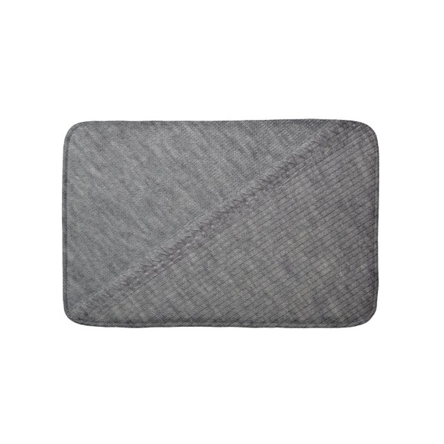 Grey fabric: abstract stitched texture. bath mat (Front)