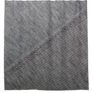 Grey fabric: abstract stitched texture. shower curtain