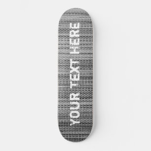 Grey Fabric Cloth - Add Your Text - Customisable Skateboard
