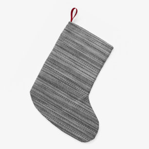 Grey Fabric Cloth Small Christmas Stocking