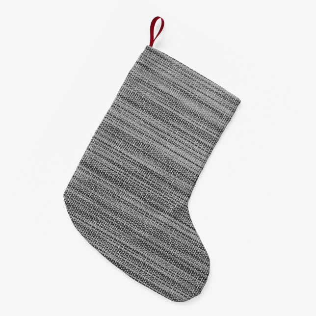 Grey Fabric Cloth Small Christmas Stocking (Front (Hanging))
