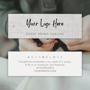 Grey Fabric Horizontal Logo Brand Hang Tag Mini