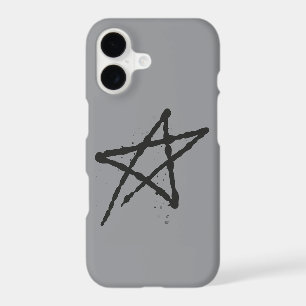 Grey Face Mask with Pink Pentagram – Gothic Kawaii