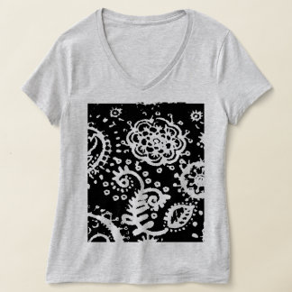 Grey Faded Floral Basic T-shirt, SMALL T-Shirt