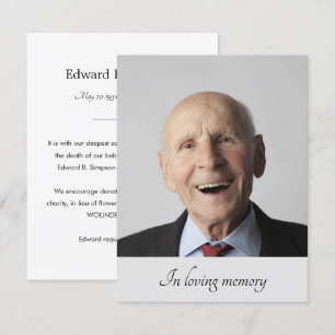 Grey Family Member Passing Announcement with Photo