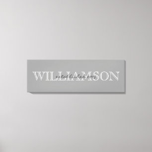 Grey Family Name Monogram Sign