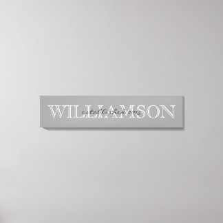 Grey Family Name Monogram Sign