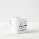 Grey Fancy Calligraphy Script Monogram Espresso Cup<br><div class="desc">A couple's monogram with a fancy calligraphy script in grey and black.
You can customise the colours. You can change the calligraphy style.
A customisable wedding gift for a couple.</div>