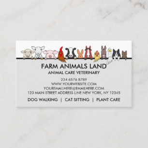 Grey Farm Animals Veterinary Calling Card
