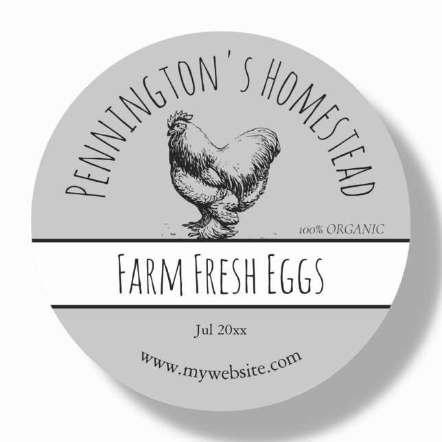 Grey | Farm Fresh Egg Labels (Creator Uploaded)