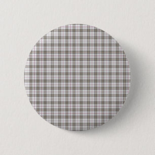 Grey fashion tartan 6 cm round badge