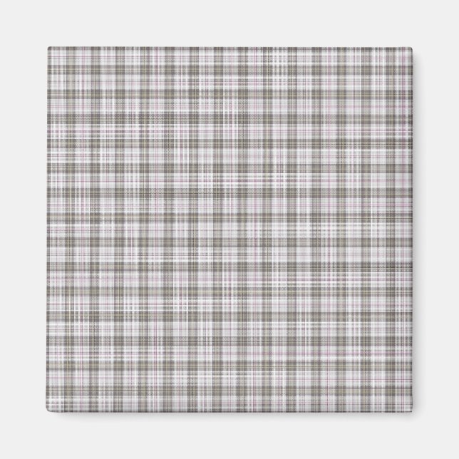 Grey fashion tartan magnet (Front)