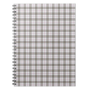 Grey fashion tartan plaid spiral notebook