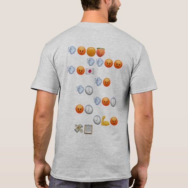Grey Fast and Furious Emoji Words T-Shirt (Back)