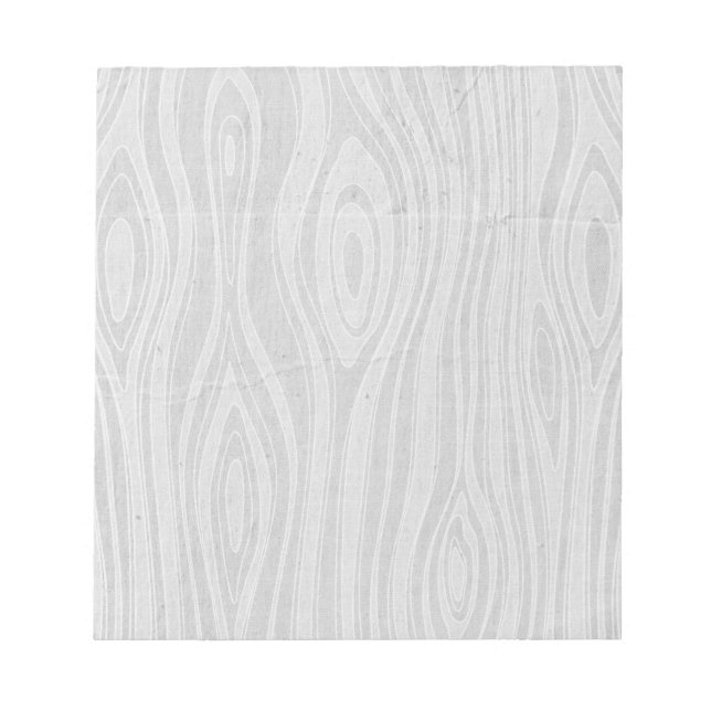 Grey Faux Bois Rustic Hand Drawn Wood Woodgrain Notepad (Front)