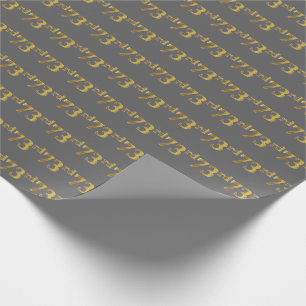 Grey, Faux Gold 73rd (Seventy-Third) Event Wrapping Paper