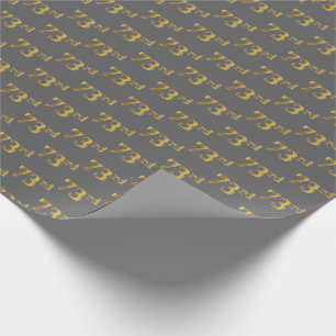 Grey, Faux Gold 73rd (Seventy-Third) Event Wrapping Paper