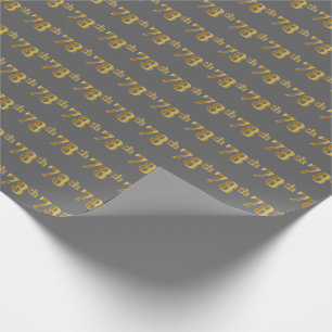 Grey, Faux Gold 78th (Seventy-Eighth) Event Wrapping Paper
