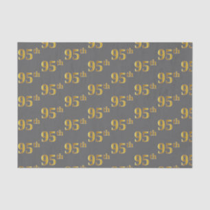 Grey, Faux Gold 95th (Ninety-Fifth) Event Tissue Paper