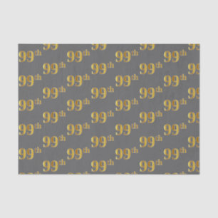 Grey, Faux Gold 99th (Ninety-Ninth) Event Tissue Paper