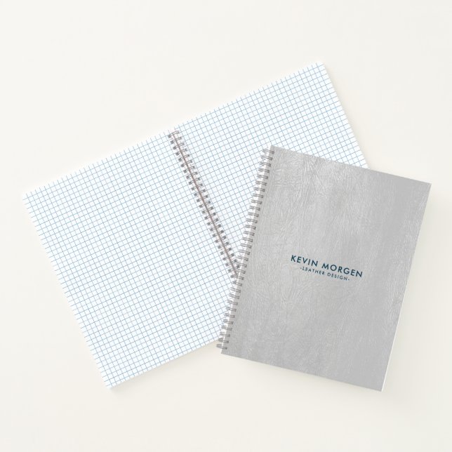Grey faux leather texture notebook (Inside)