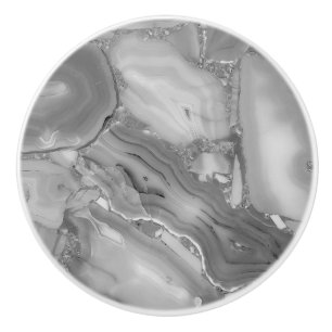 Grey Faux Marble Stone Ceramic Pull