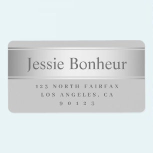 Grey & Faux Silver Look Return Address Labels