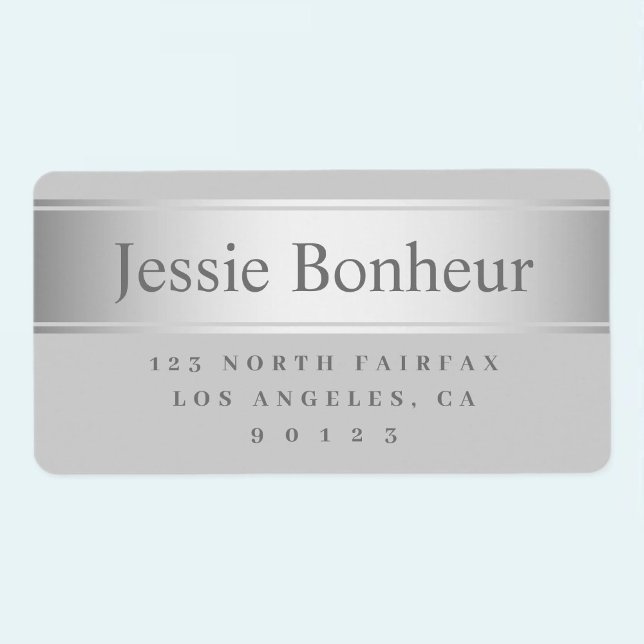 Grey & Faux Silver Look Return Address Labels (Creator Uploaded)