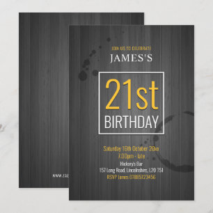 Grey Faux Wood Invitation