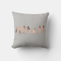 Grey FauxCopper Design with Birds on Wire | Pillow