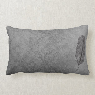 Grey Feather Lumbar Cushion