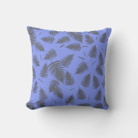 Grey Fern Plant Leaf Pattern Cushion Throw Pillow