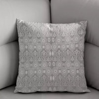 Grey fibrous textile octopus seeds patterned 