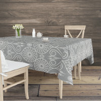 Grey fibrous textile octopus seeds patterned